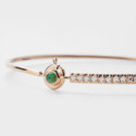 Pulsera rígida de oro, diamantes y esmeralda Pulsera rígida de oro, diamantes y esmeralda