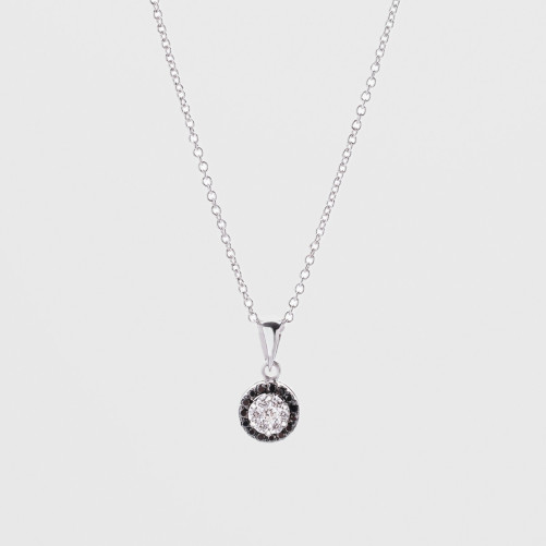 Collar con diamante blanco y negro combinado