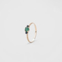 Anillo Oro 18k. esmeralda y zafiro