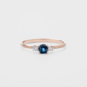 Anillo Oro 18k diamantes zafiro azul