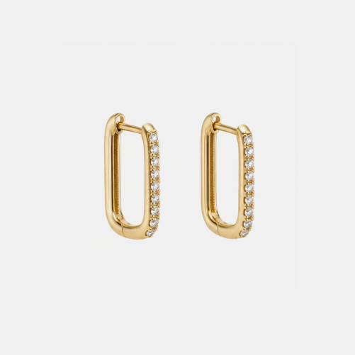 Criolla Oro 9 Kts-Rectangular Circonitas