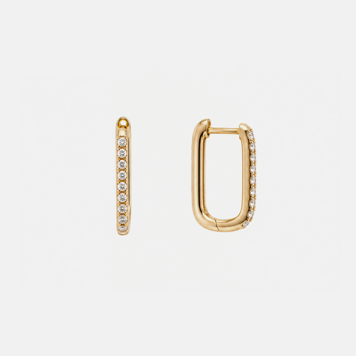 Criolla Oro 9 Kts-Rectangular Circonitas