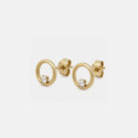 Pendientes Oro 9 Kt.-Círculo Circonitas