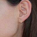 Pendientes Oro 9 Kt.-Círculo Circonitas