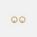 Pendientes Oro 9 Kt.-Círculo Circonitas