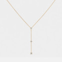 Collar Oro 9 Kts- Corbata 3 Zirconitas