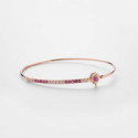 Pulsera rígida oro diamantes y rubí