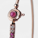 Pulsera rígida oro diamantes y rubí
