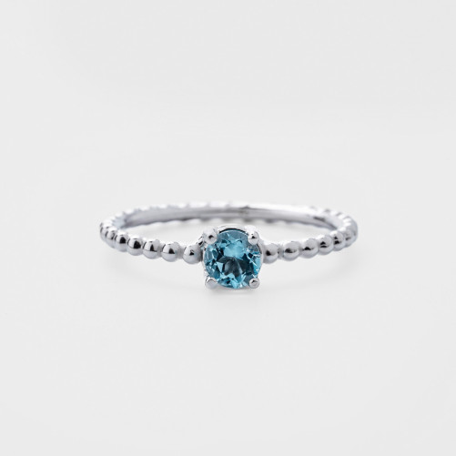 Anillo Oro 18k Topacio Azul