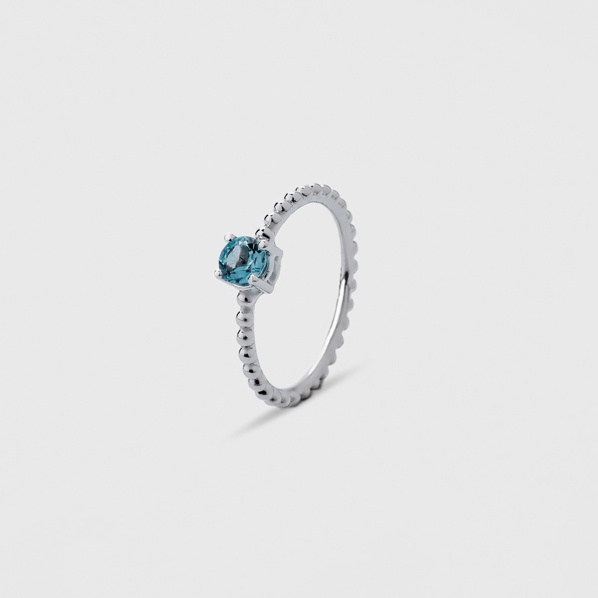 Anillo Oro 18k Topacio Azul